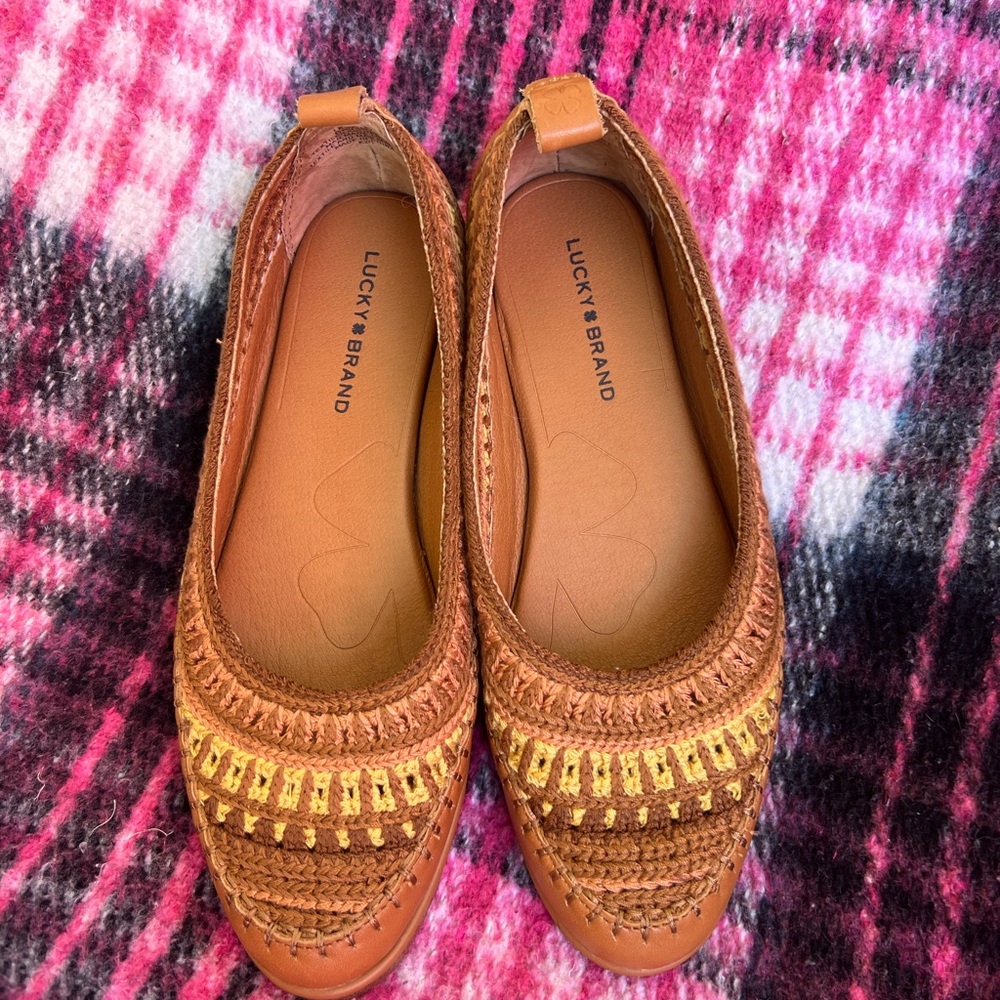 Lucky Brand Women's Boho Brown and Tan flats